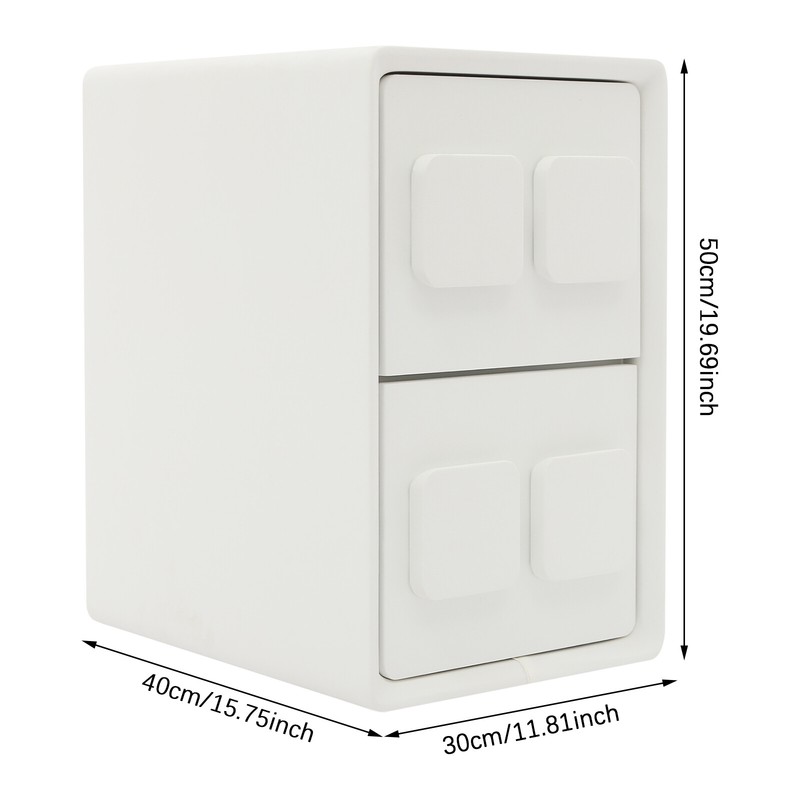 Bedside Table, White Bedside Table W/ 2 Drawers For Study, Bedroom, Living Room gallery