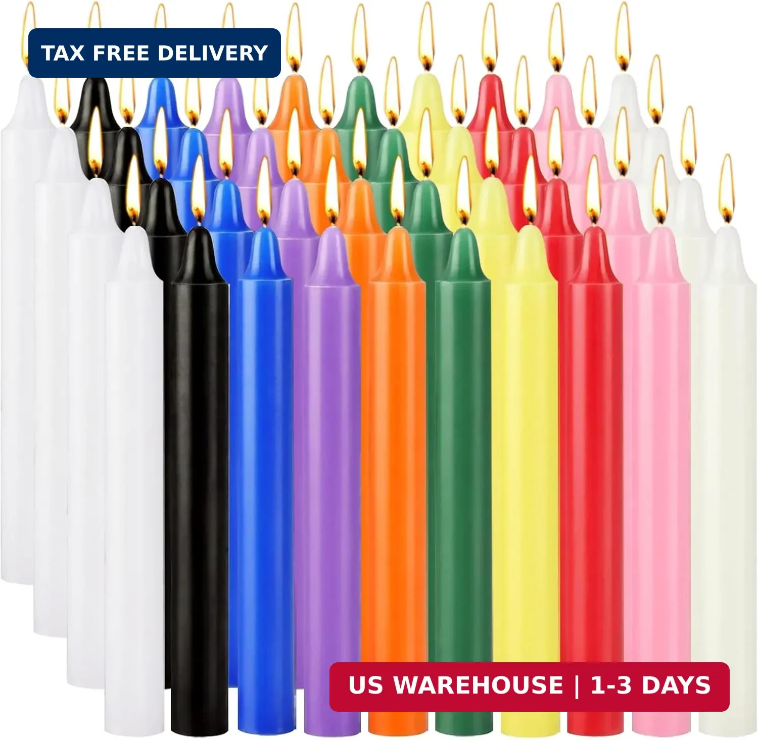 Spell Candles 40 Pack Bulk - 4 Inch Colored Mini Taper Candles for Rituals, Witc gallery