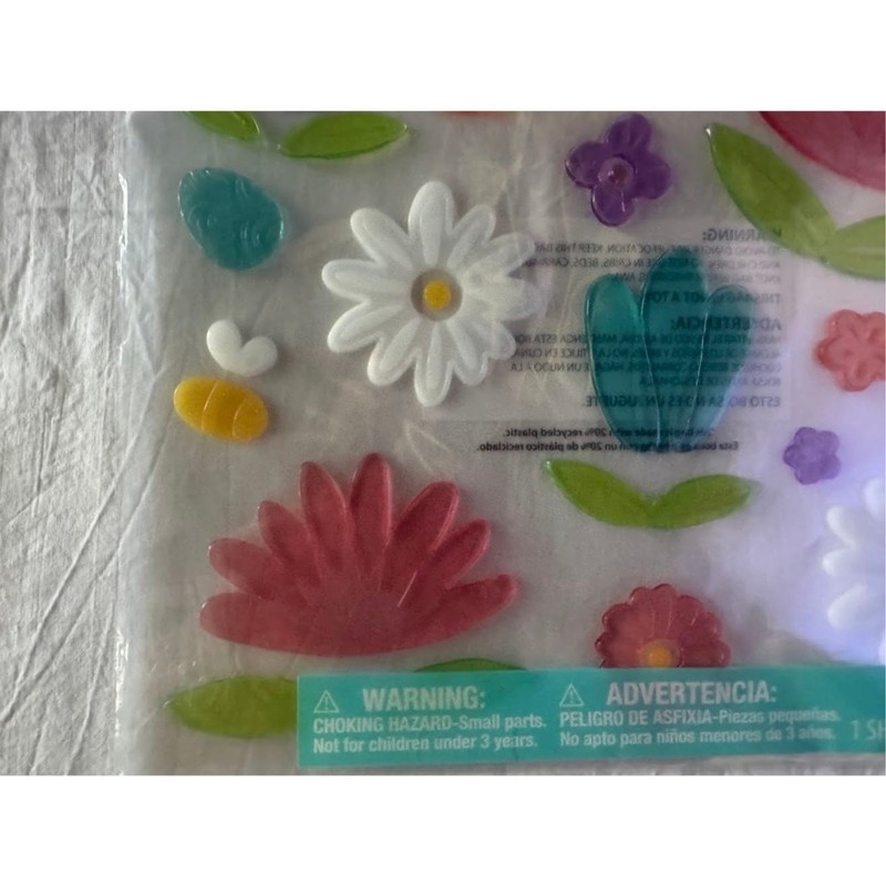 New Large Flower Spring Summer Easter Window Gel Cling Stickers Daisy Lotus Bees gallery