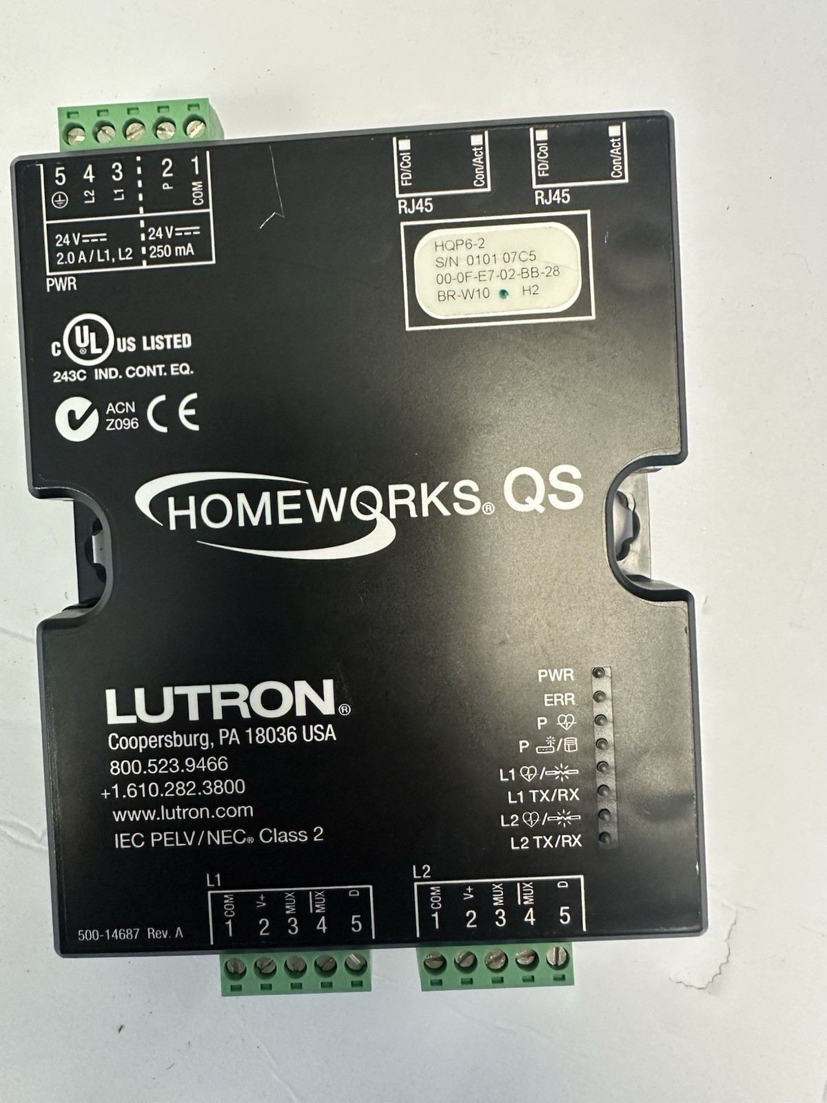 Lutron HQP6-2 Homeworks P6 2 Link Processor Tested Working-30 Day Money Back gallery