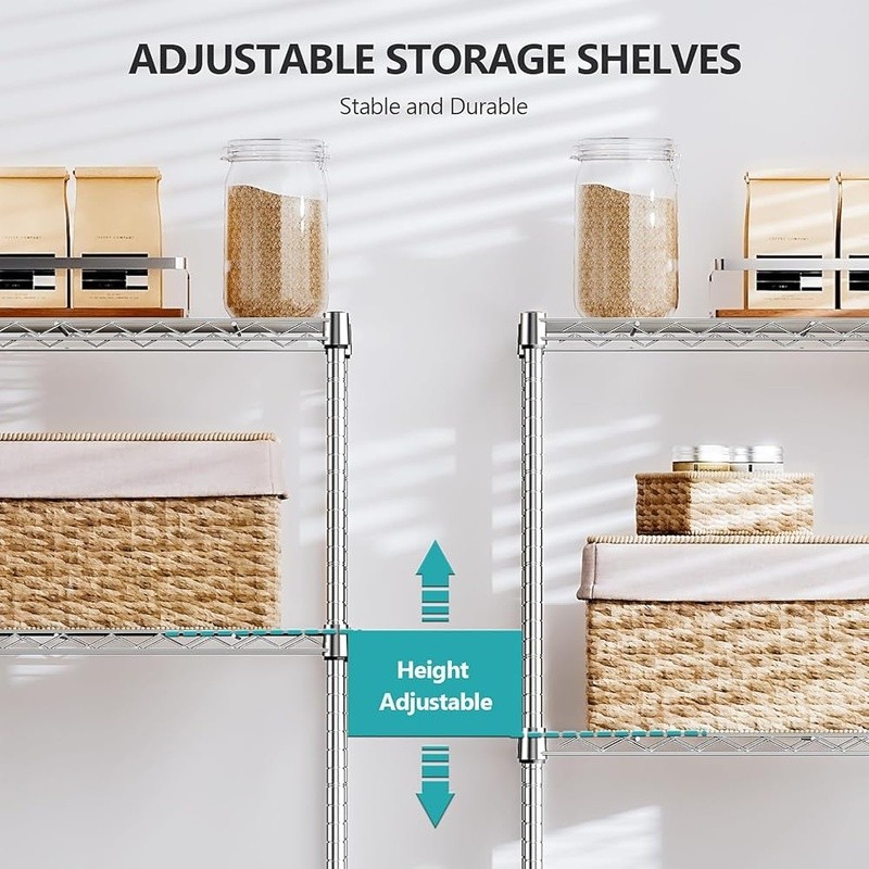 5 Tier Heavy Duty Wire Rack Adjustable Shelves Storage Organizer 1250 lbs New gallery