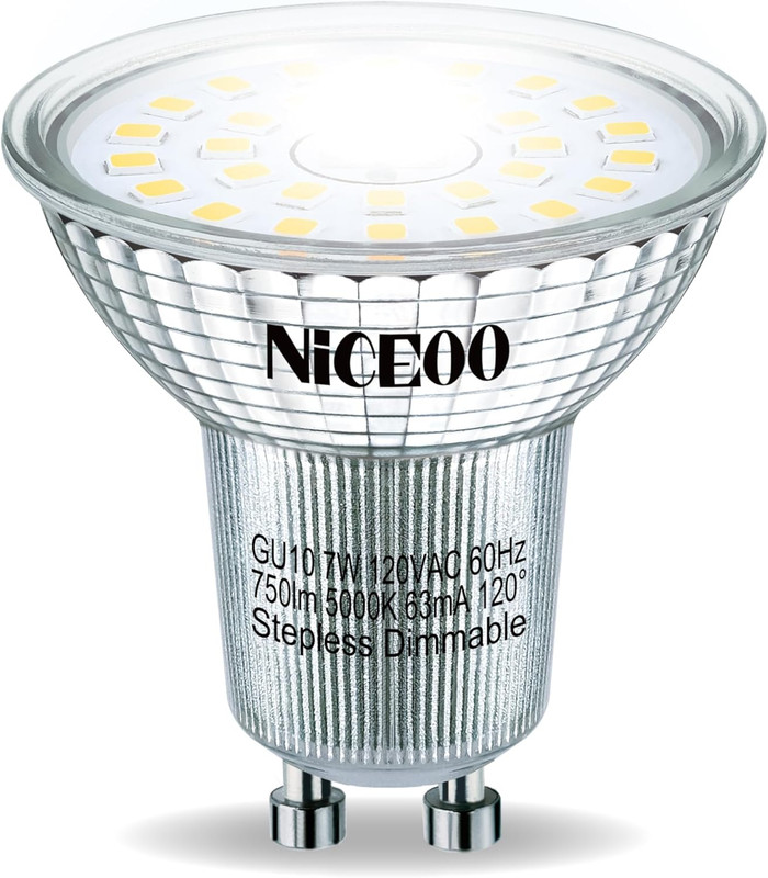 GU10 7W LED Dimmable Light Bulb, Equivalent 75W Halogen, 5000K Daylight White... gallery