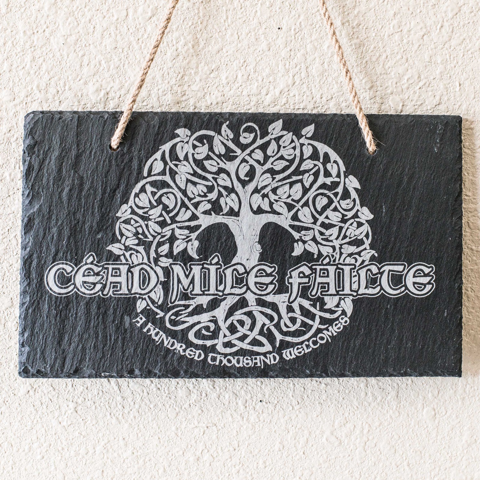 Sign - Slate - Cead Mile Failte - 12x7in gallery