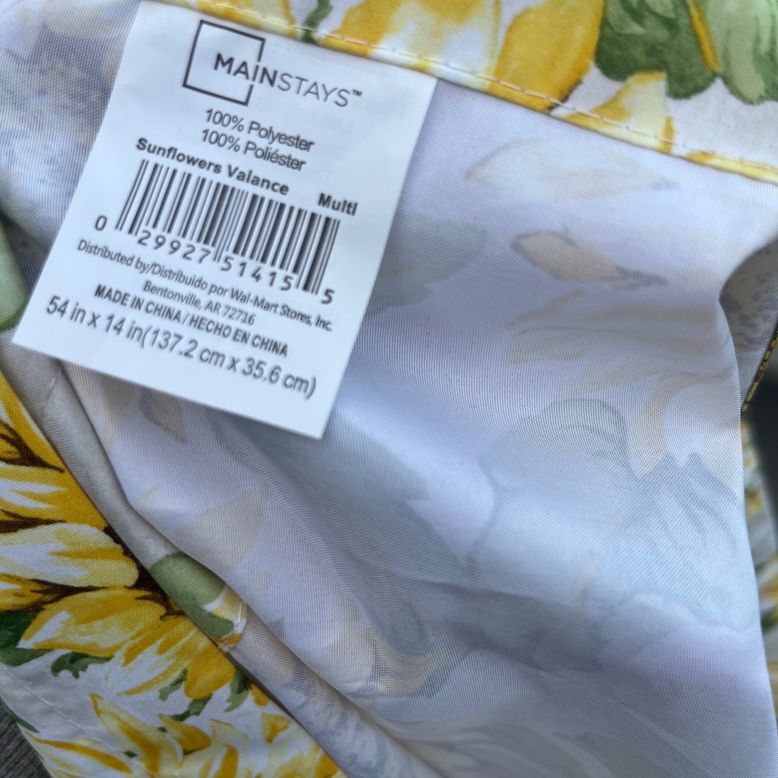 Mainstays Sunflowers Valance Yellow Green Floral Window Treatment 54x14 Multi gallery