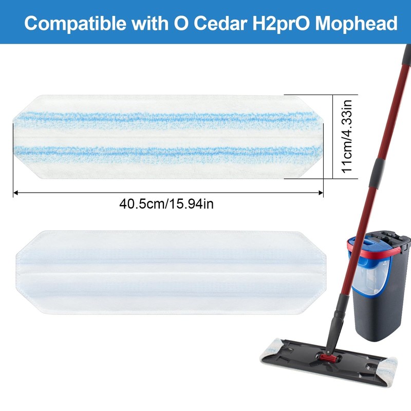 Mop Pads Replacements Compatible with O Cedar H2prO Flat Mop System Microfibe... gallery