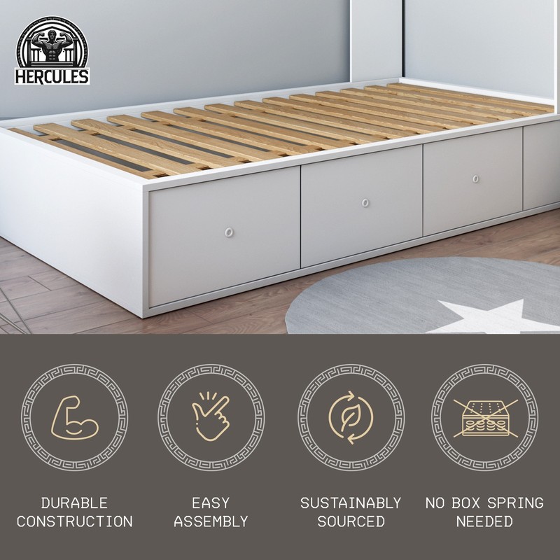 Hercules Heavy-Duty Solid Pine Wood Bed Slats Bunkie Board, Full Size (Open Box) gallery