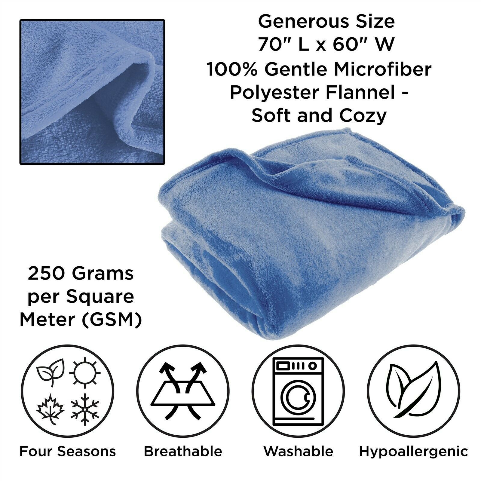 XL Long Throw Blanket Microfiber Fleece Super Soft Sofa Chair Couch 60 x 70 gallery