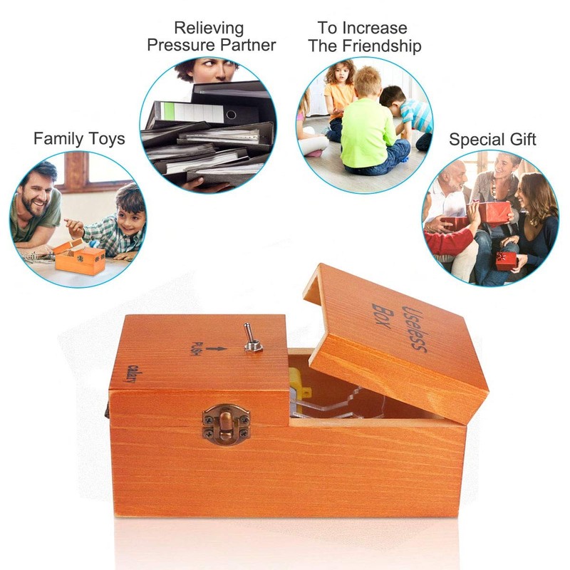 Useless Box Self-Turning Off Machine Fully Assembled (Brown) gallery