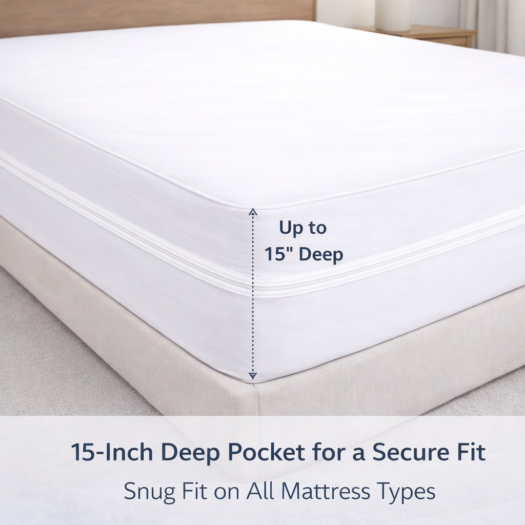 Mattress Encasement Waterproof Protector Zippered Deep Pocket Bed Bug Protector gallery