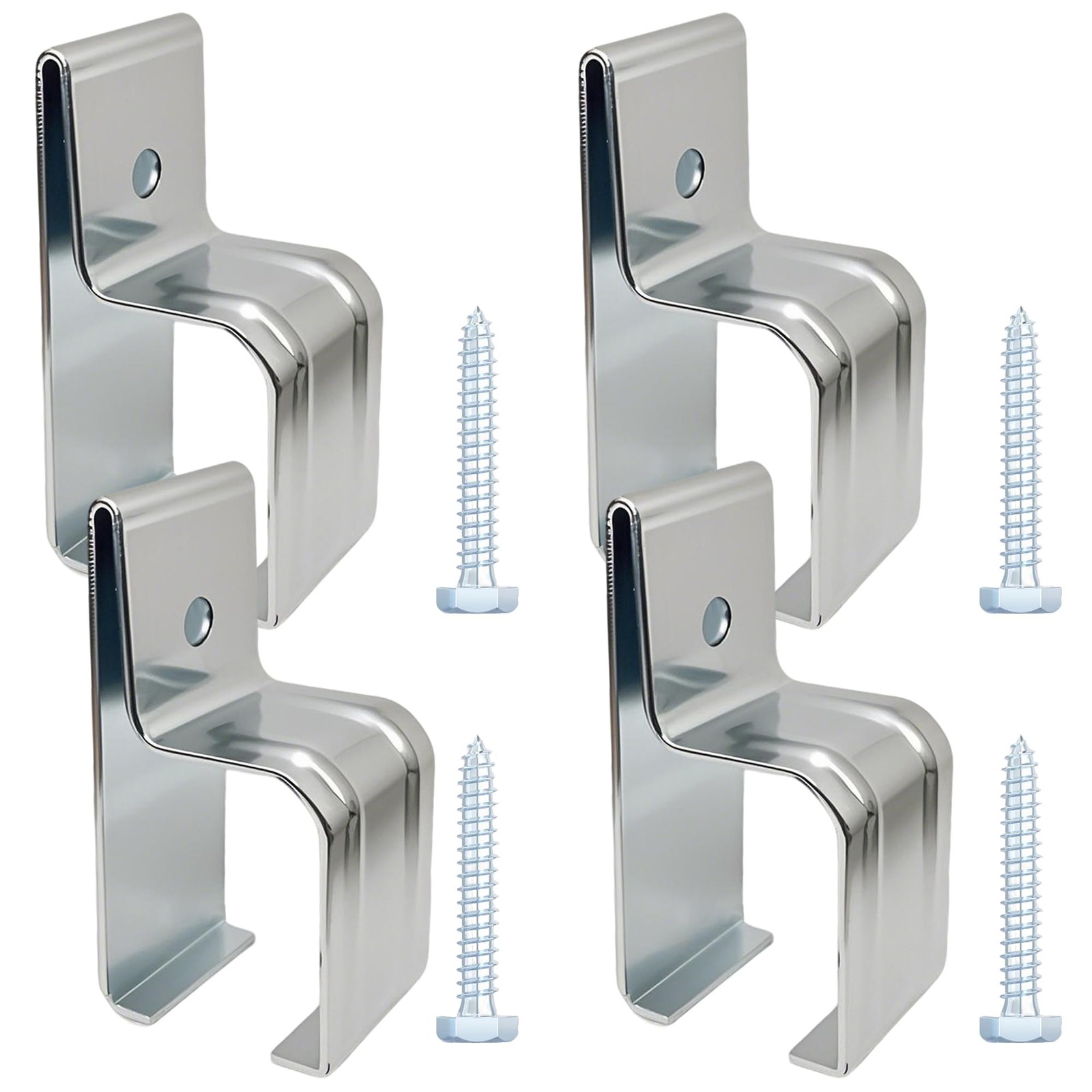 4 PCS Heavy Duty Box Rail Hanger Bracket Barn Door Mount Hardware Silver gallery