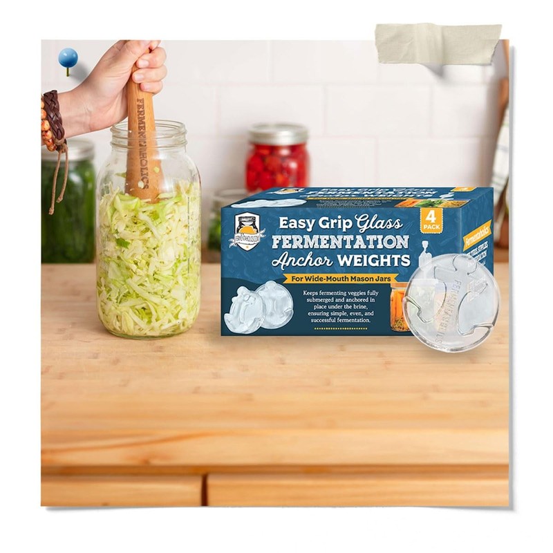 4 Pack Glass Fermentation Weights With Easy Grip Handles - Fits Perfectly in ... gallery