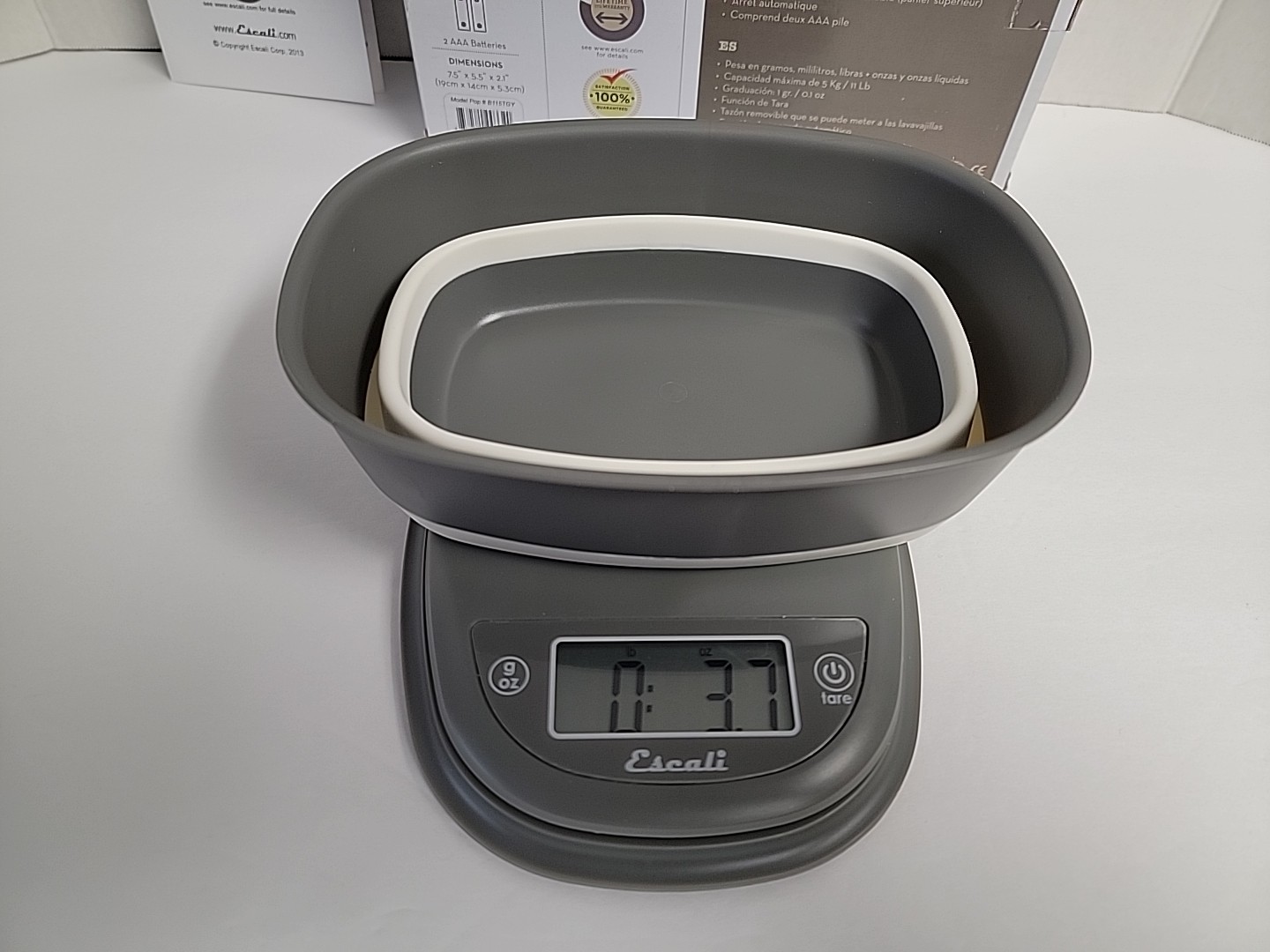 ESCALI POP COLLAPSIBLE BOWL GRAY 11 LB SCALE B115TGY gallery