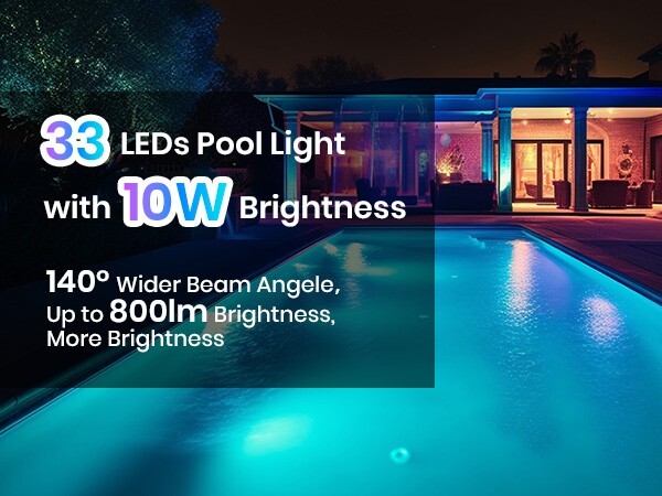 2Pack LED Pool Lights for Above Ground Pool with APP & Remote Control 33ft Cord gallery