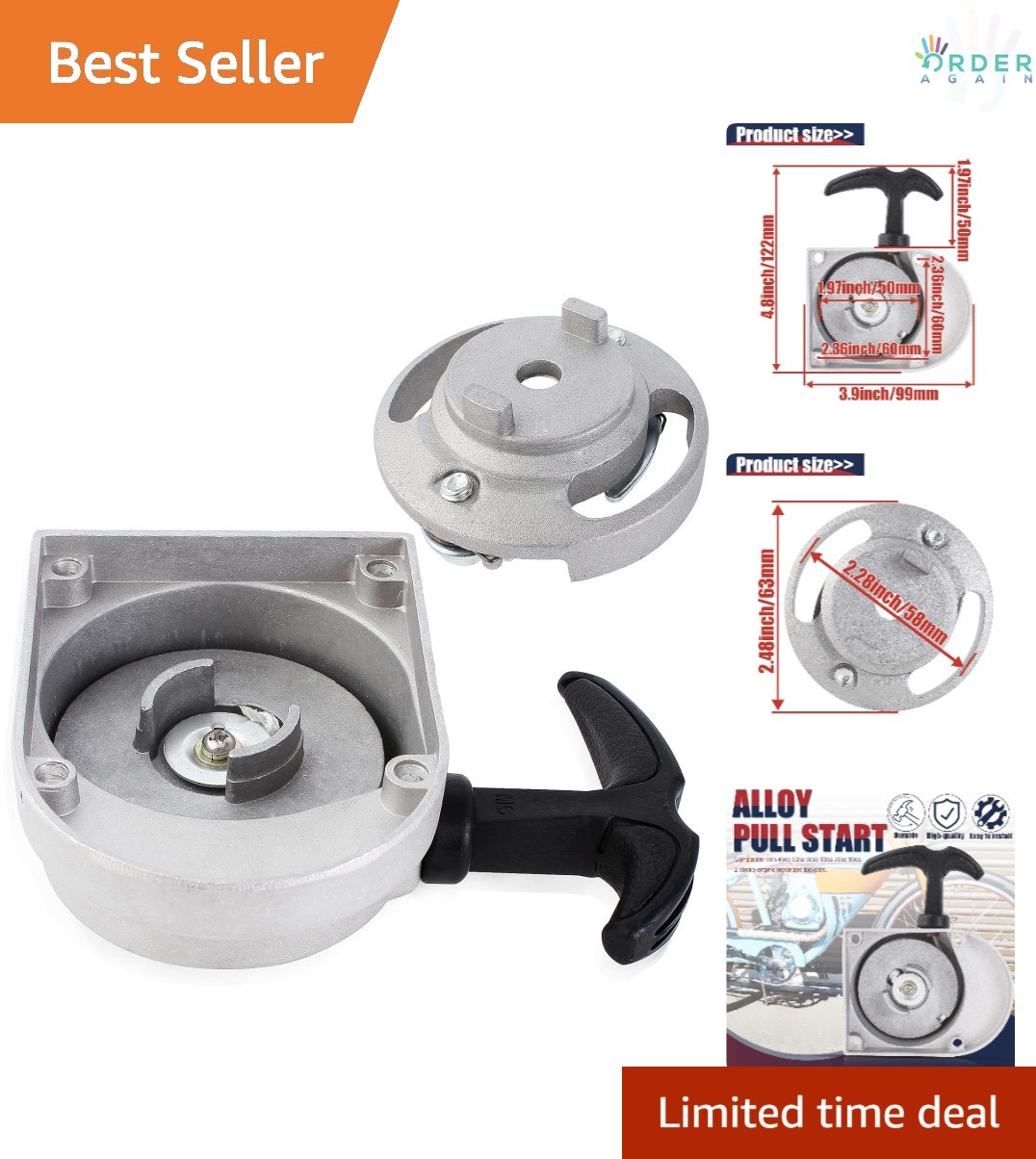 Alloy Pull Start for 49cc 50cc 60cc 66cc 70cc 80cc 2-Stroke Motorized Bike gallery
