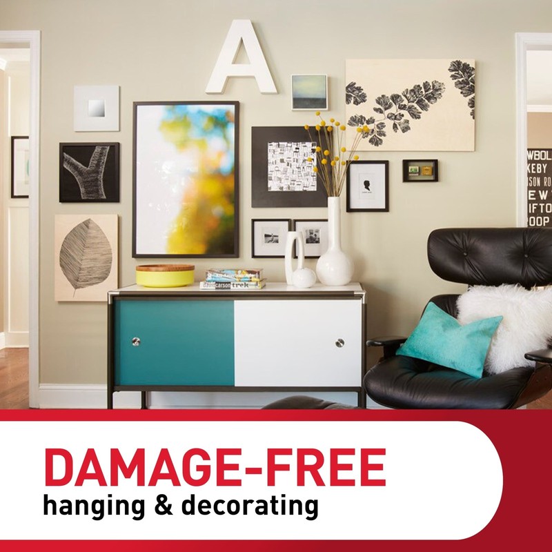 (3 pack) Command Medium and Large Picture Hangers, Holds 10 & 15 lbs, White gallery