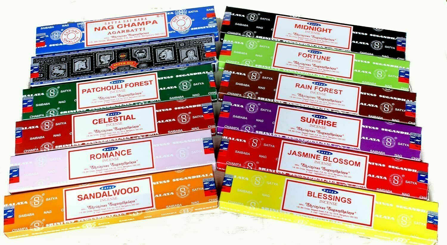 Satya Sai Baba Nag Champa Assorted Mixed Incense Sticks Fragrance 12 X 15gm gallery
