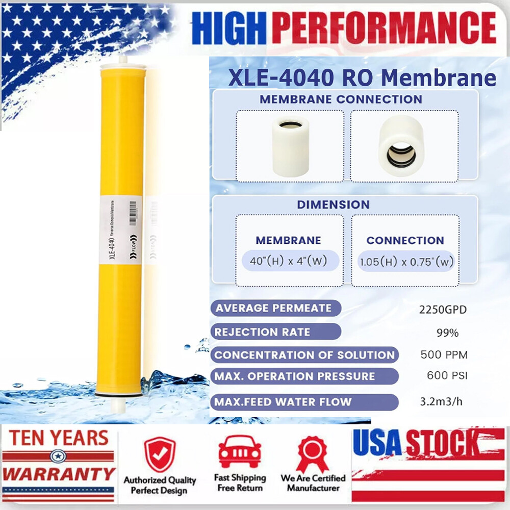 XLE 4040 Reverse Osmosis Membrane for DOW Filmtec Membrane Replacement 4"x40" US gallery