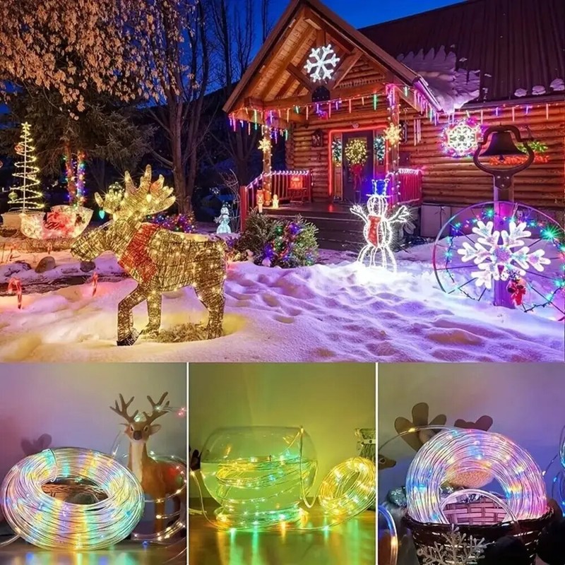 Solar 50-300LED Powered Fairy String Rope Strip Lights Outdoor Garden Patio gallery