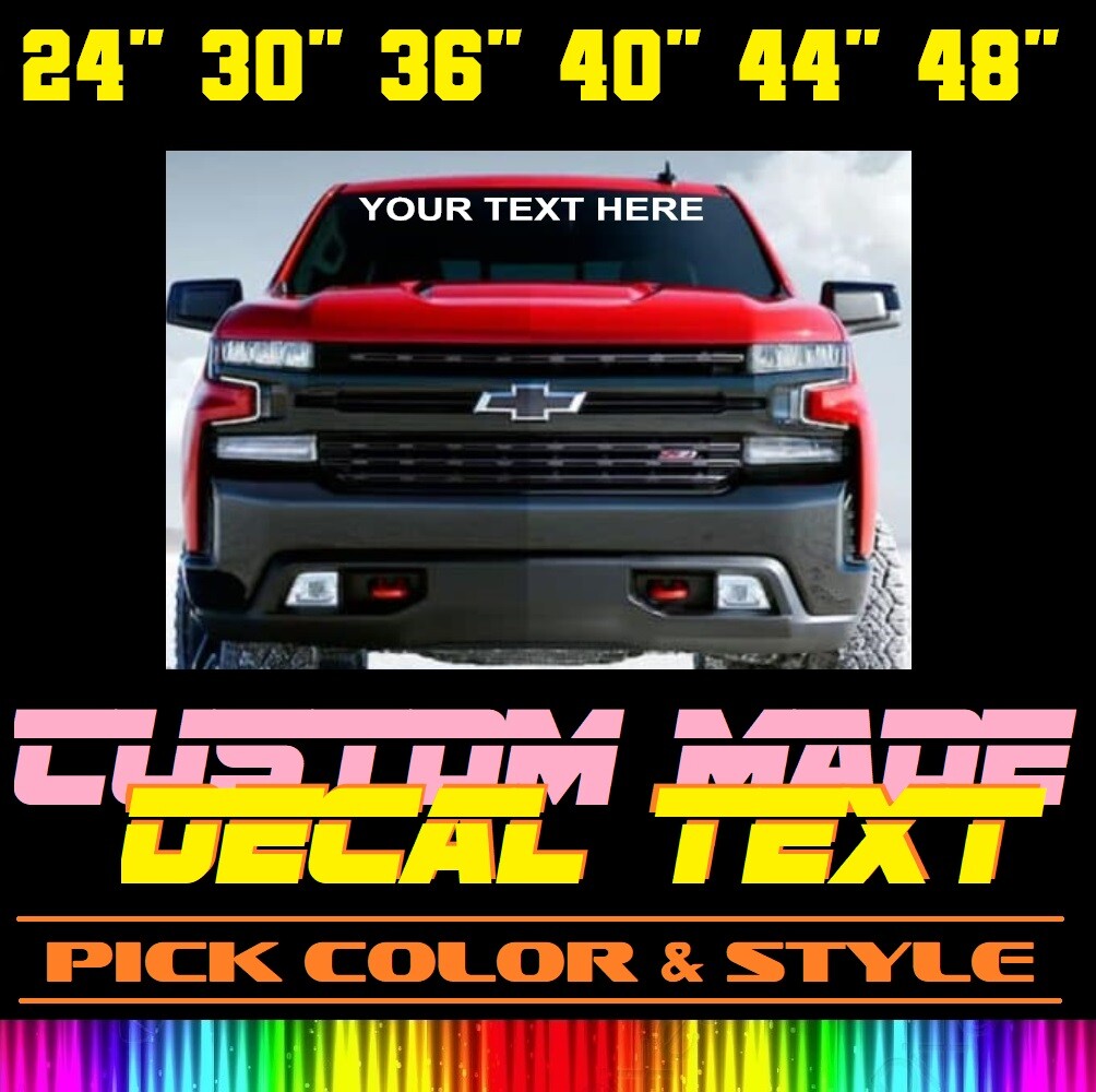 Custom Windshield Text Lettering Vinyl Decal Sticker Business Sign Truck,Car,Bus gallery