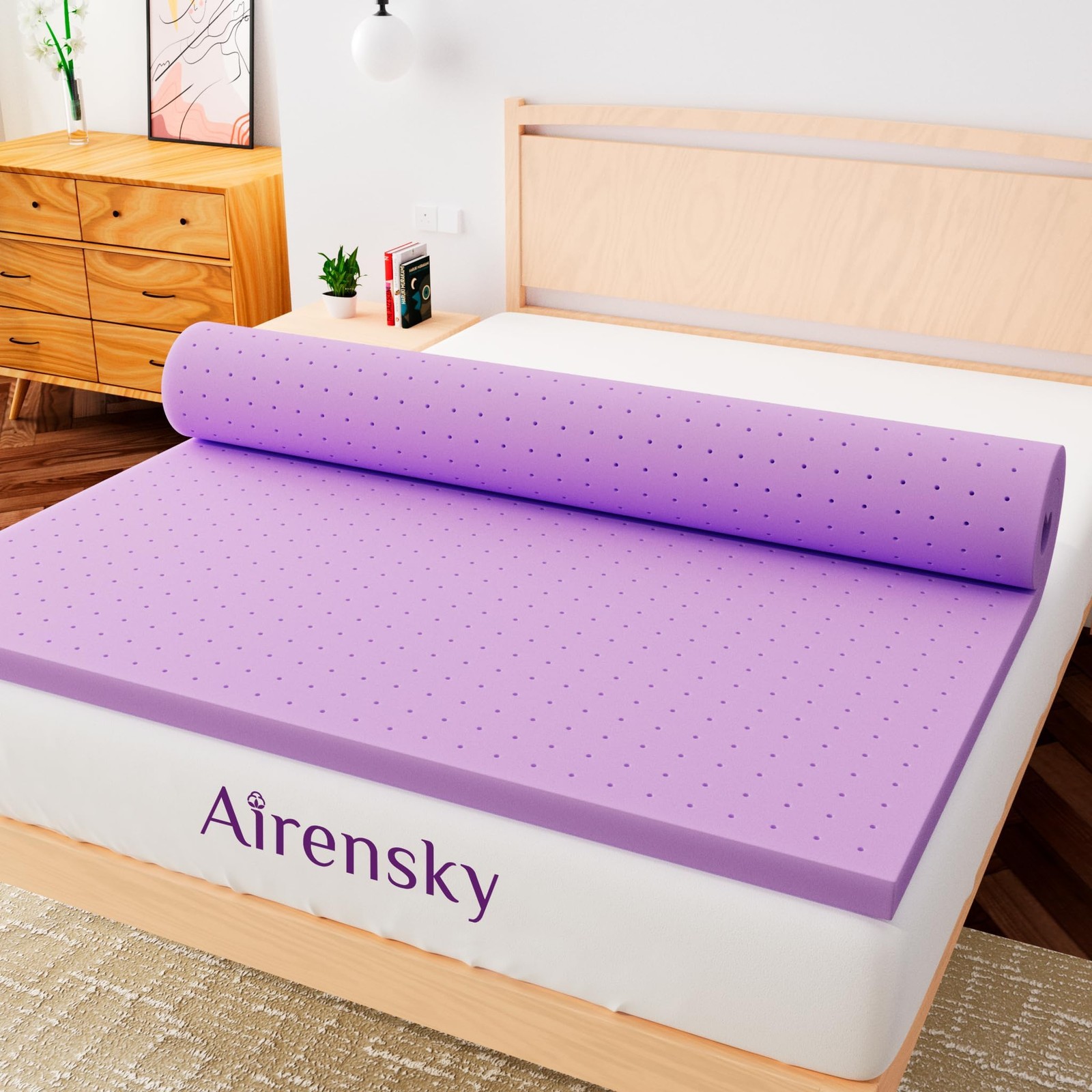 Airensky 2 Inch Cooling Gel Memory Foam Mattress Topper Twin Size - CertiPUR-... gallery