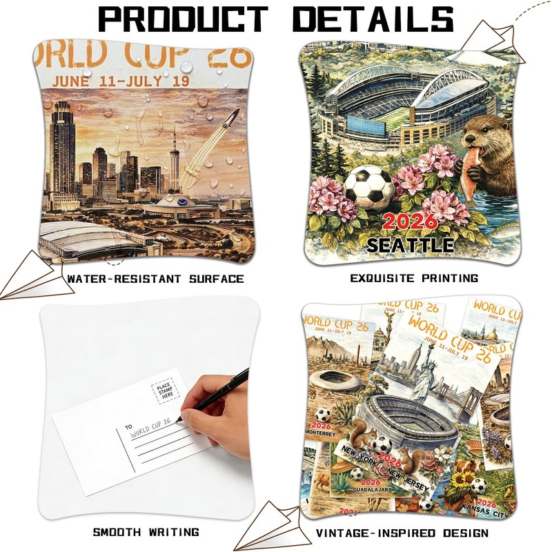 World Cup 2026 Postcard Set (32 PCS) - City Landmark Illustrations - Vintage ... gallery