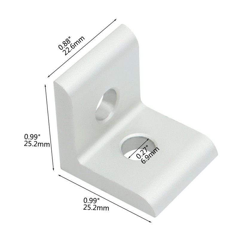 25 Packs Inside Corner Brackets Aluminum 2-Hole 90 Degree Angle Bracket for 1. gallery