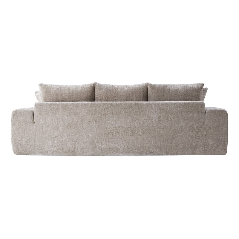 100" Curved Front Compressed Sectional Sofa, 3-Seat Boucle Couch gallery