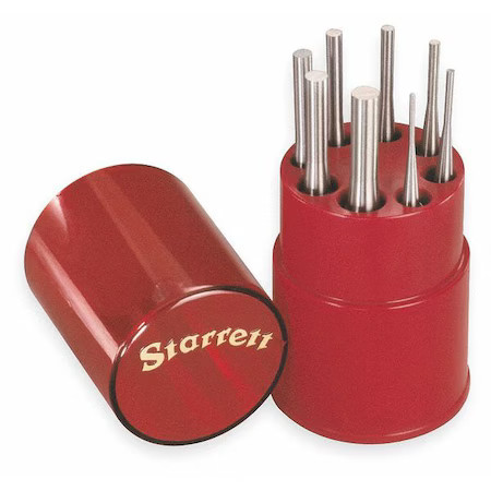 Starrett S565wb Drive Pin Punch Set, Steel, 8 Piece gallery