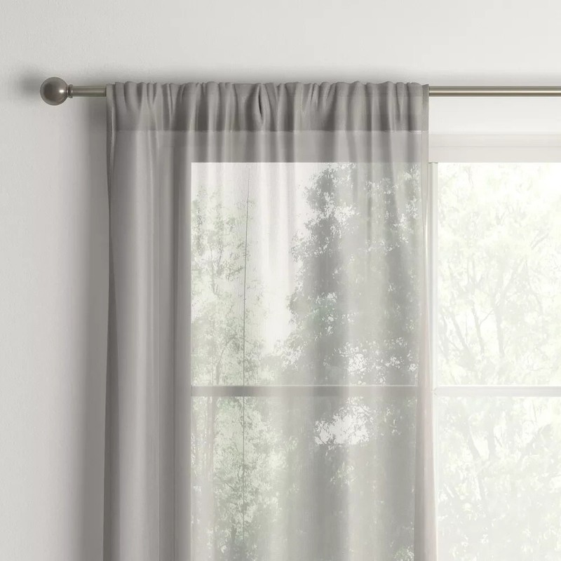 ⚡️2 pc Sheer Voile Window Curtain Panel Gray - Room Essentials - 60"W x 84"L gallery