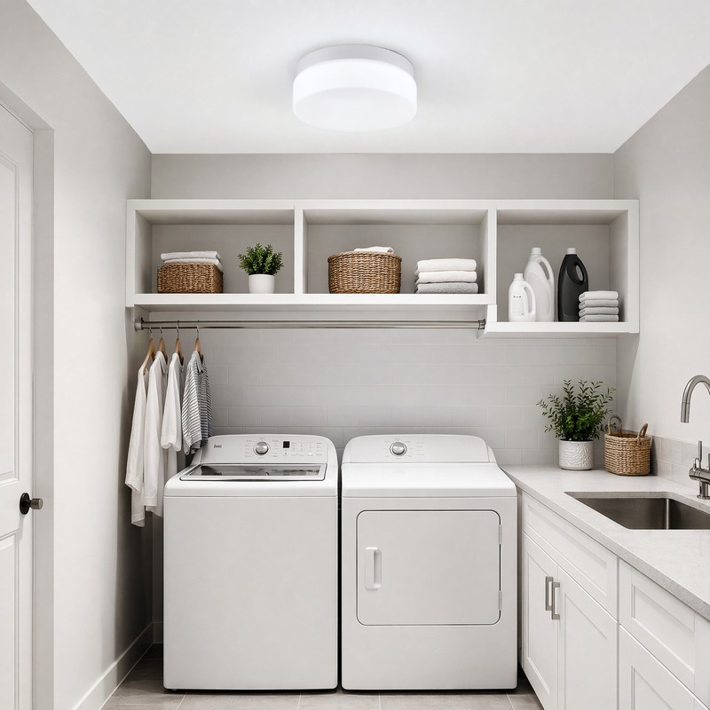 12'' Modern 24W LED Ceiling Light White 5CCT Dimmable Glass Flush Mount Fixture gallery