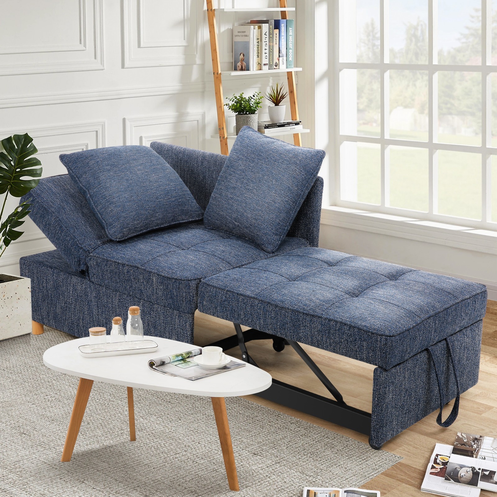 71" 4 in 1 Convertible Sleeper Sofa Bed Linen Loveseat Pull Out Sofa Bed Couch gallery