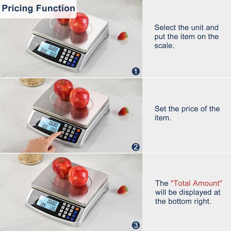 Bascula comercial para comida 110lb acero inoxidable 1g calculo precio LC300 gallery