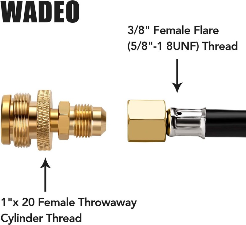 1LB Propane Tank Regulator Adapter Connect to 3/8"Male Flare 5/8"-18UNF US gallery