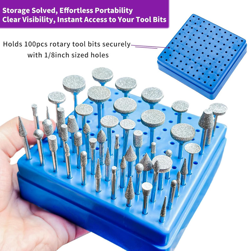 Diamond Grinding Bit Set for Dremel - 52Pcs Polishing Kit for Stone & Glass gallery