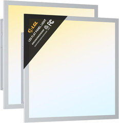 Dimmable 2X2 LED Flat Panel Light, 2 Pack, 5200LM, Selectable Wattage & Color