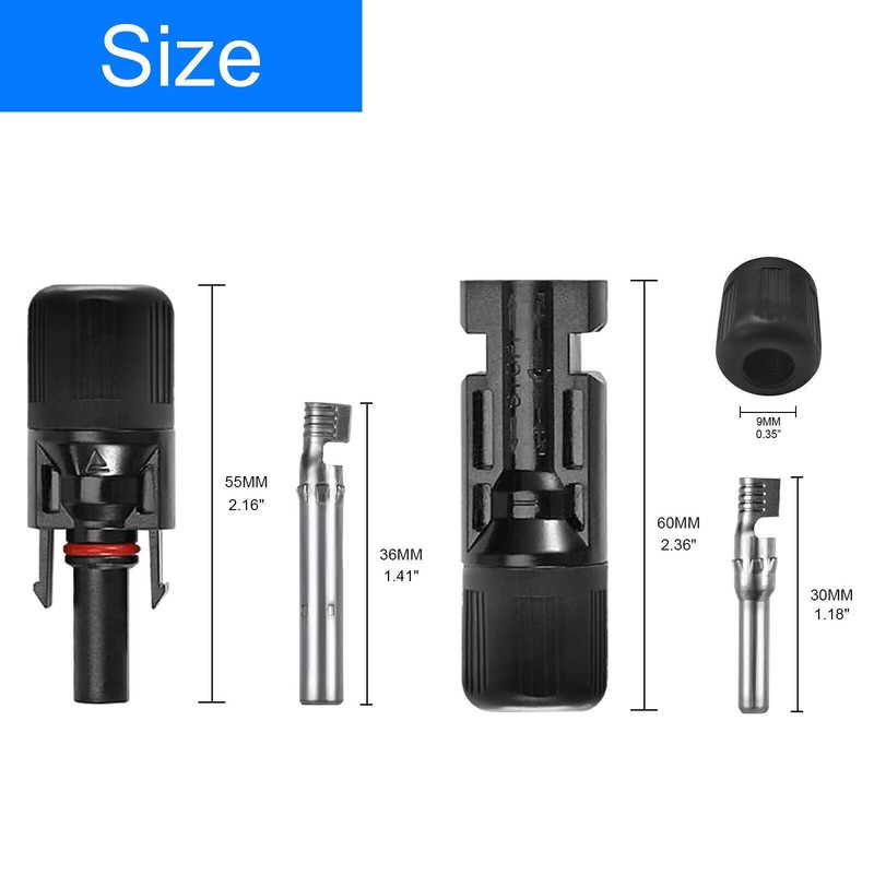 20 Pairs Cable Connectors Solar Panel 30A Line Plug Socket Male Female IP65 gallery