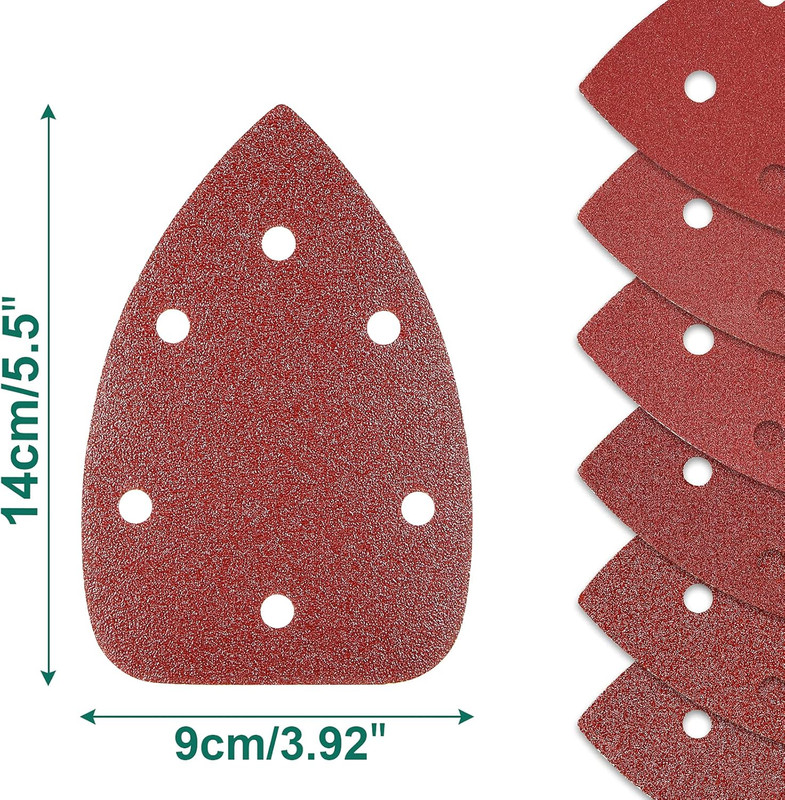 60PCS Triangular Sander Sandpaper, HYCHIKA Detail Sander Sandpaper Assorted 60/8 gallery