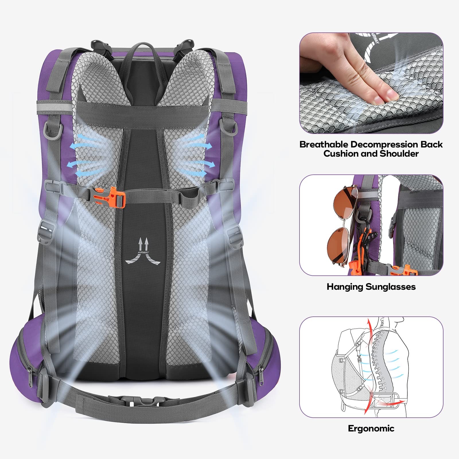 Maelstrom Hiking Backpack,Camping Backpack,40L Waterproof Hiking Daypack with... 5