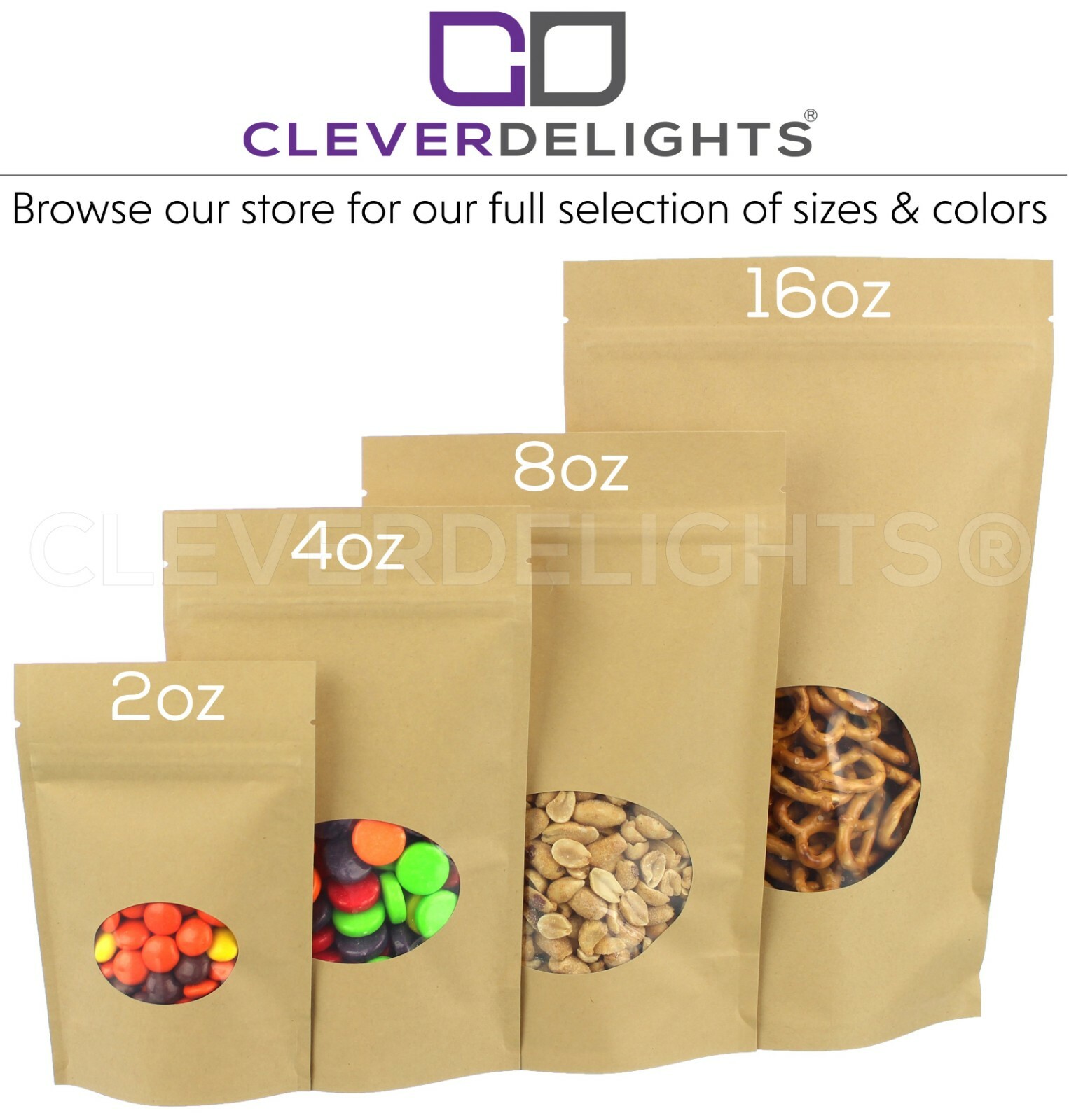 Kraft Window Stand-Up Barrier Pouches - Resealable Bags - Packaging gallery