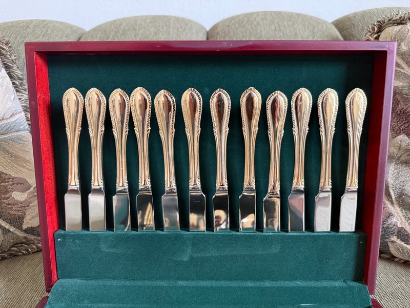 Faberware Breeze-Gold Electroplated Feathered Tip Flatware 66 Pc. FREE SHIP gallery