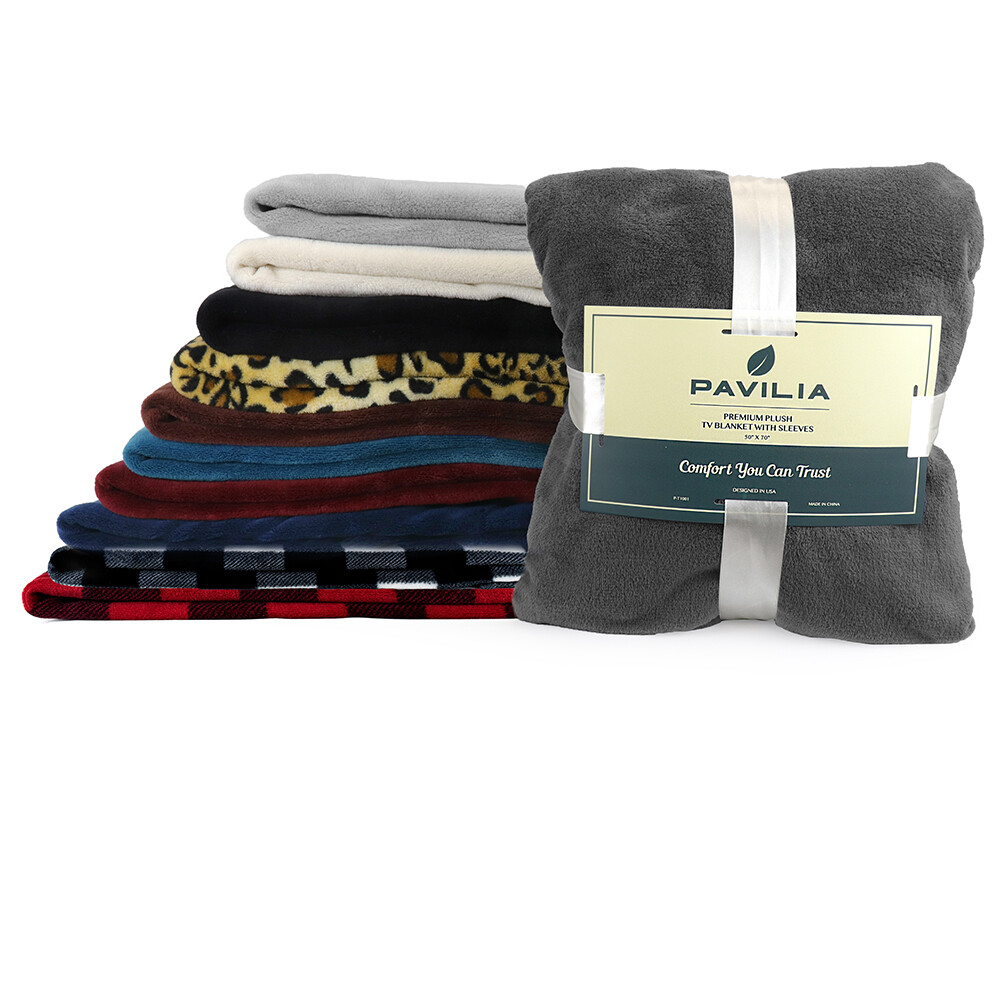 Fleece Wearable Blanket with Sleeves Pocket Fleece Warm TV Blanket Gift Adults gallery