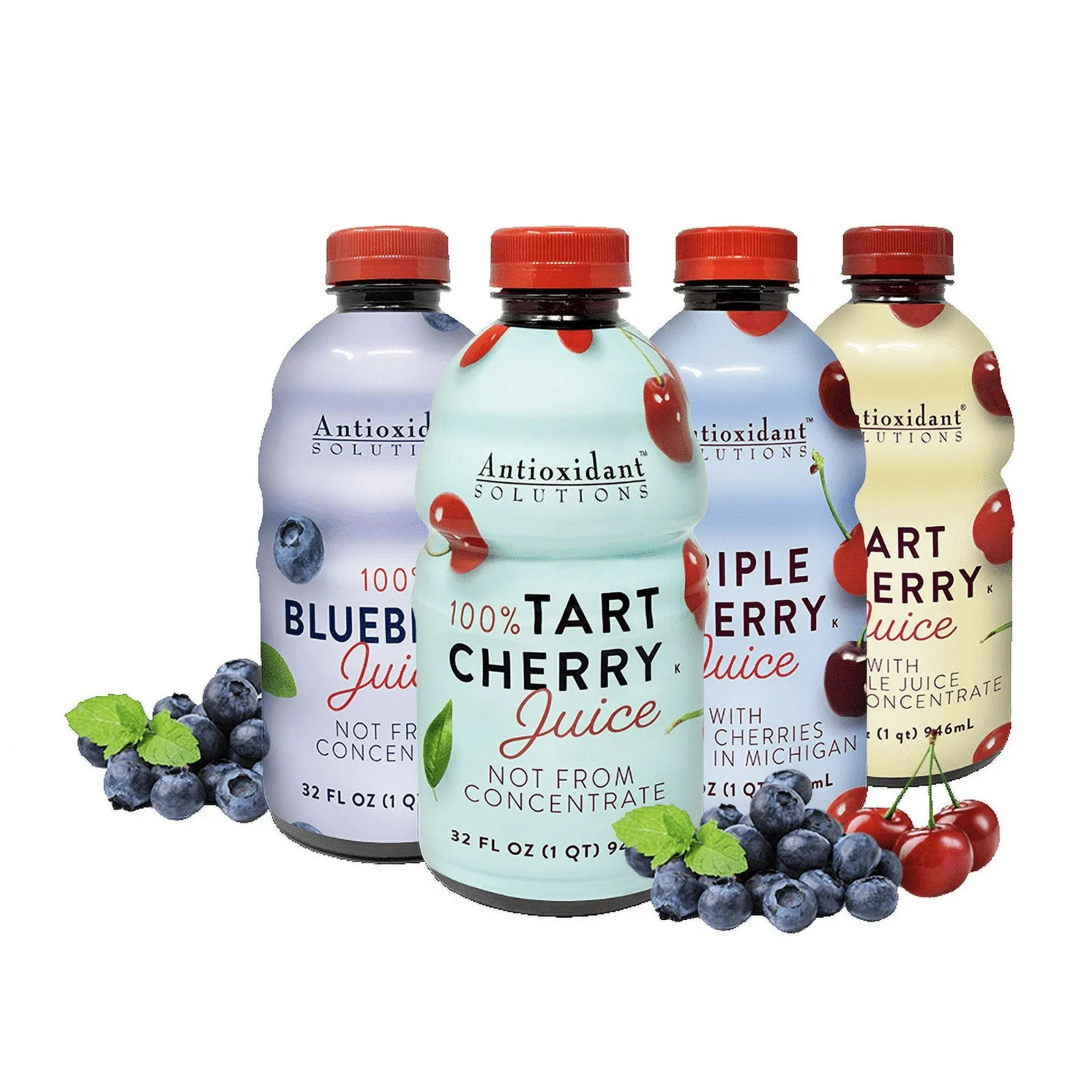 (2 pack) Antioxidant Solutions 100% Blueberry Juice Not from Concentrate, 32 fl gallery