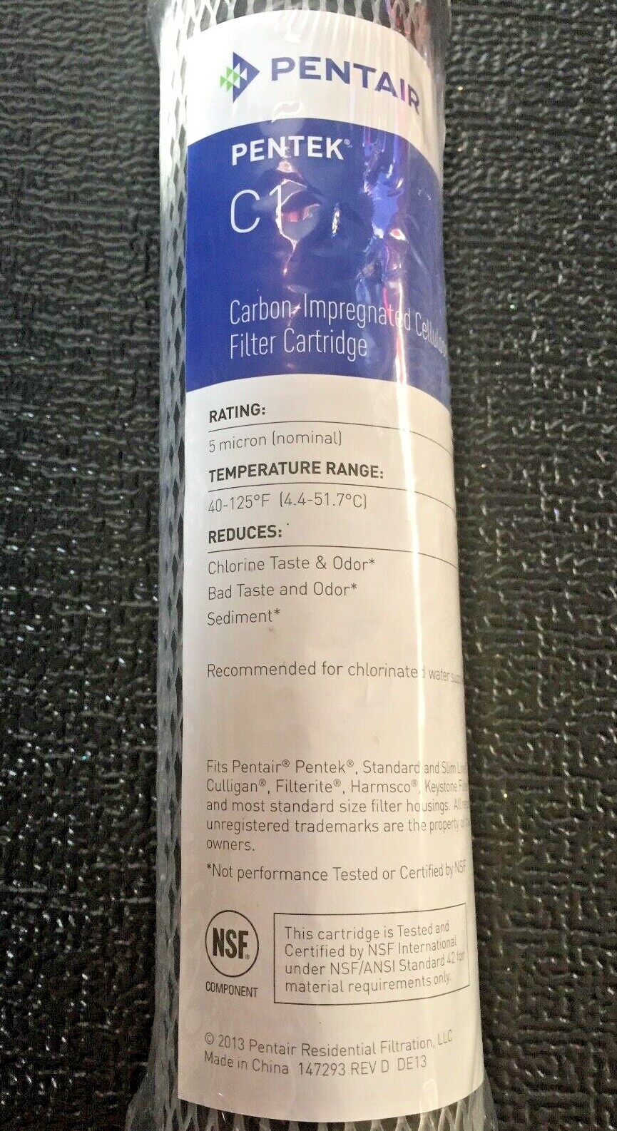 Pentek C1 5 Micron Standard 10 Inch Undersink Carbon Impregnated Water Filter gallery