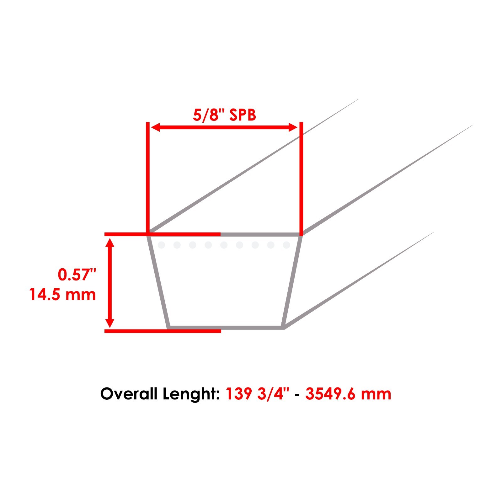139 3/4 Inch 5/8" Long Left Deck Drive Belt for Ferris ISX2200 5104982YP gallery