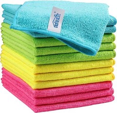 Microfiber Cleaning Cloth,12 Pack Cleaning Rag,Cleaning Towels with 4 Color Asso