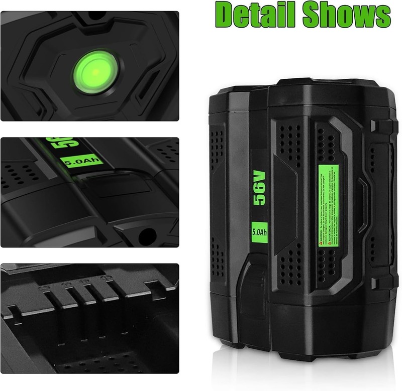 2PACK For EGO 56V 56Volt BA2800T POWER+ 5.0AH Battery Lithium Ion BA2240 BA1400T gallery