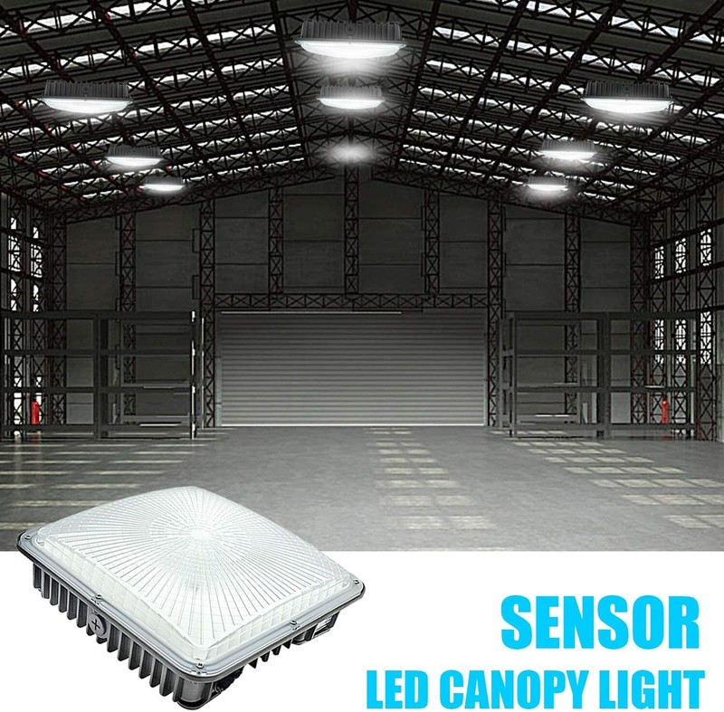 LED 70W Canopy Outdoor Garage Ceiling Light 5500K Gas Station 5400 lumen 2-Pack gallery