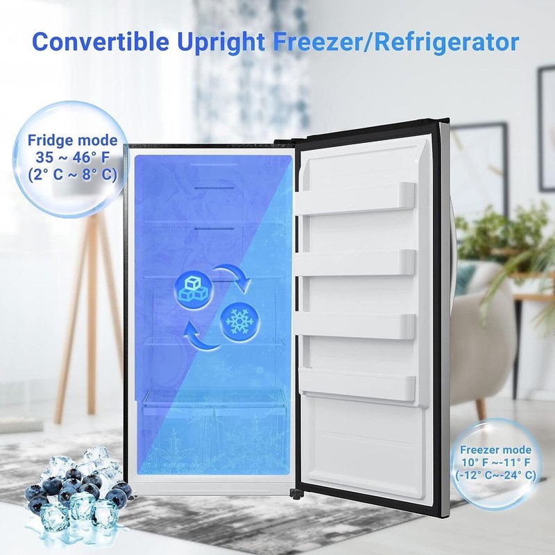 Upright Freezer 17 Cu.Ft Conversion Freezer/Refrigerator Frost Free Stainless gallery