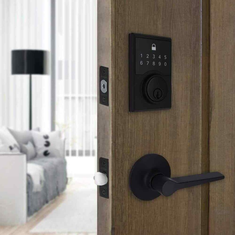 Defiant Square Matte Black Compact Touch Electronic Single Cylinder Deadbolt gallery