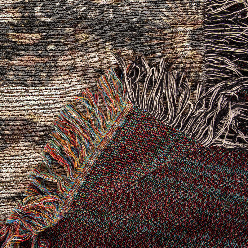 Abstract Geometric Pattern Woven Blanket | Boho Tribal Throw gallery